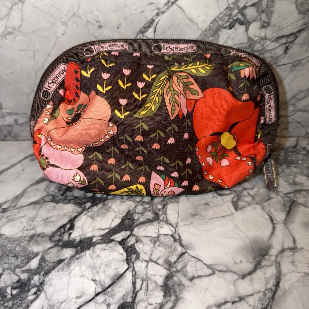 LeSportsac Cosmetic Bag Brown Floral